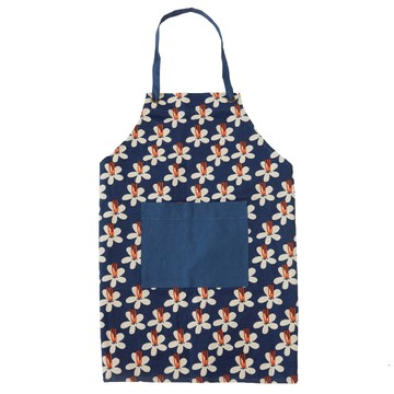 日系親子圍裙 大人款 藍色花朵 棉質舒適透氣 廚房烹飪必備  1件
