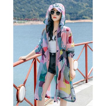 防曬衣女春秋薄款2026新款可外穿洋氣中長款透氣連帽防曬服外套女