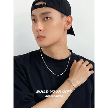 CCO項鏈個性嘻哈小眾男士菱形鎖骨鏈冷淡風設計感頸鏈趙讓同款