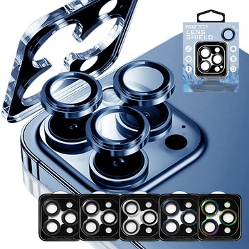 CITY BOSS for iPhone 15Pro/15Pro Max 鋁合金+康寧玻璃鏡頭貼(帶貼膜神器)-3眼