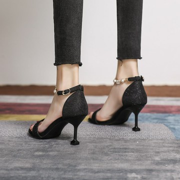 【含稅/免運】 579-30 小碼高跟鞋313233新款一字帶細跟涼鞋女大碼女鞋40 41  43