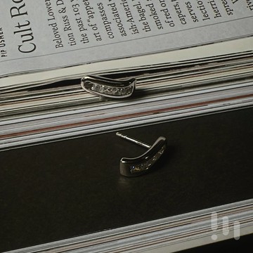 銀弧回聲 │ 鋯石 925純銀 耳環 LIM:M PROJECT