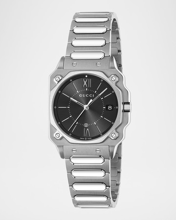 Stainless Steel G-Flat 30mm Bracelet Watch with Black Dial