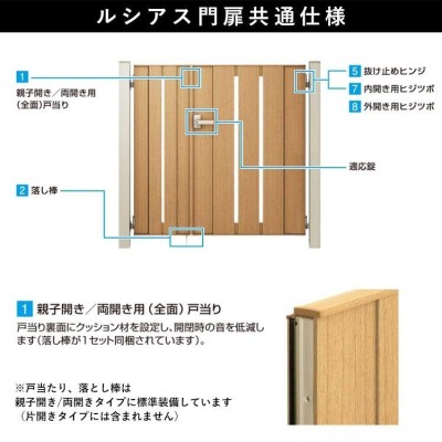 門扉 親子開き YKK 門扉フェンス アルミ 木目調 ルシアス W03型