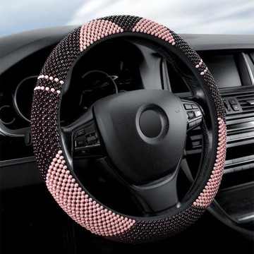 爆款批發木珠汽車方向盤套夏季透氣女士四季通用珠子防滑吸汗把套