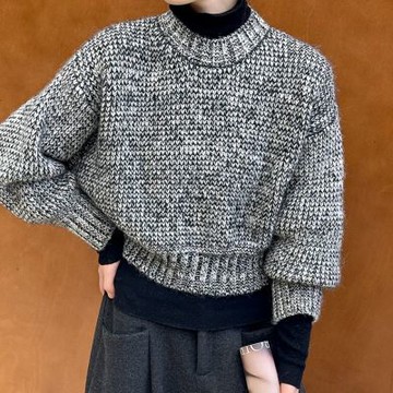 [巴黎精品] 現貨+預購 高級法式長袖針織衫上衣毛衣寬鬆大碼百搭休閒女裝-黑白粗線女上衣a1kt36