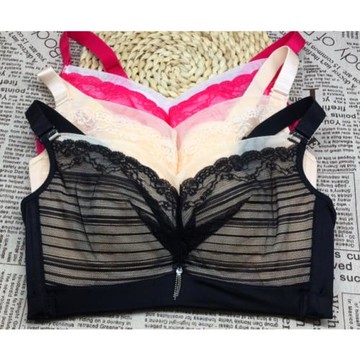 超輕薄大胸顯小薄款內衣無鋼圈防下垂全罩杯夏季文胸兔耳朵水晶杯