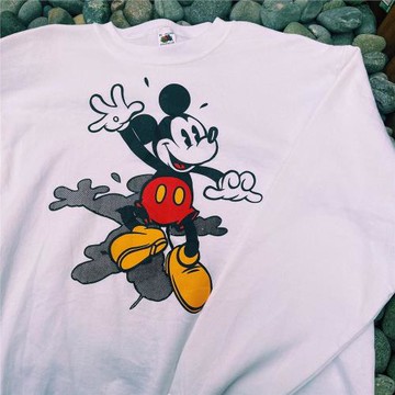 可愛圖案卡通小老鼠創意新潮ins風文藝可愛圓領衛衣男女百搭同款