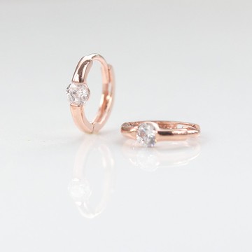 14K Tint CZ Lock Earring 簡約鑽耳扣耳環