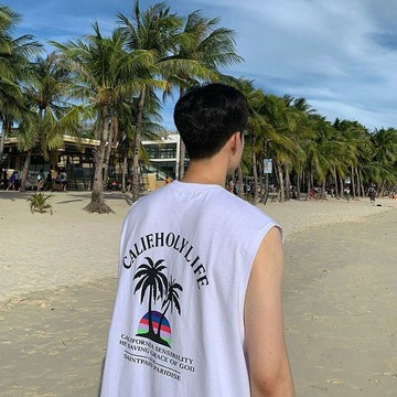 yl【背心】韓系背心 無袖背心 運動背心 無袖 內搭背心 削肩背心 夏季純棉背心男士新款潮流坎肩無袖t恤寬松潮牌運動汗衫