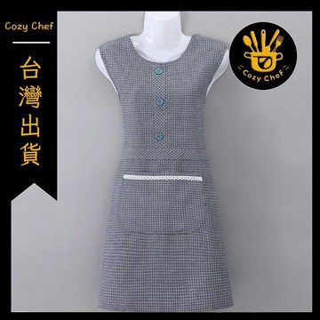 ✨️臺灣出貨✨️暖廚小築✅可開發票圍裙女時尚圓領純棉罩衣廚房家用防塵耐髒防油污做飯圍腰工作服