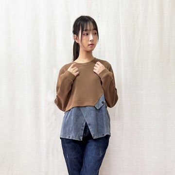 拼接造型下擺上衣