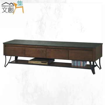 文創集 華利克6.7尺岩燒石面四抽電視櫃