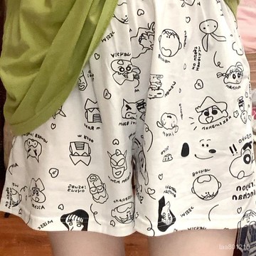 短褲女可愛睡褲 女生短褲 夏季卡通碎花短褲 大尺碼睡褲 居家短褲 涼感短褲 女生睡褲 日系短褲 夏季褲子