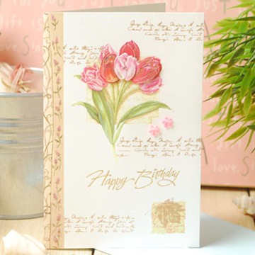 伊和諾 拾風賀卡 手工貼花生日卡萬用卡祝福卡 日常卡2號