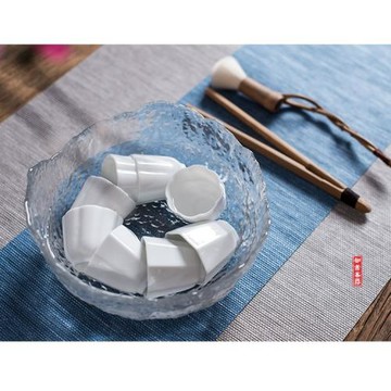 錘目紋玻璃茶洗水盆茶具配件