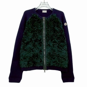 (L) moncler質感棉質拼接綠色外套