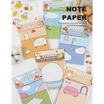 🍋檸檬青🍋 新款現貨特價售完無補不一樣便簽系列便簽紙+貼紙組合款6款共20張入卡通貼紙便簽手帳裝飾素材