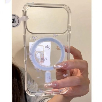 ✨iphone磁吸手機殼✨紫色蝴蝶適用于蘋果17promax手機殼iphone16PLUS透明磁吸15薄14潮