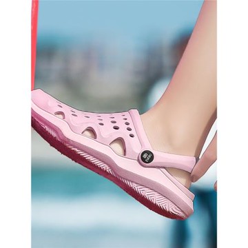 2024去度假夏季涼拖鞋女外穿輕質包頭沙灘鞋洞洞拖鞋女沙灘鞋塑膠