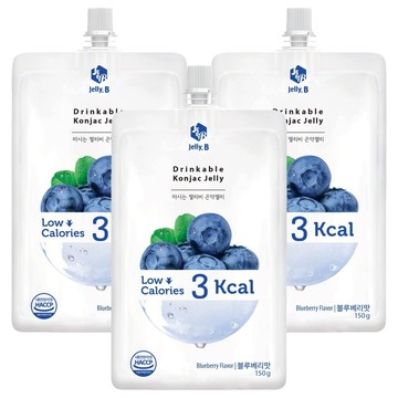 Jelly.B 低卡蒟蒻果凍 藍莓味 無糖 使用赤藻糖醇  150g  3包