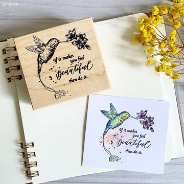 楓木印章-蜂鳥與花 GT-5789