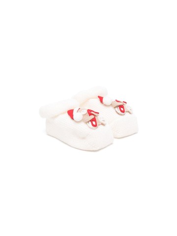 Story Loris - christmas bear knitted socks - kids - Virgin Wool - 42 cm - White