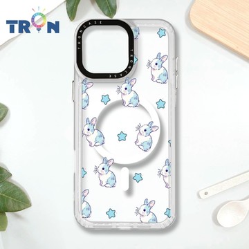 TRON IPHONE 16 PRO MAX 手繪小兔子透明殼 MAGSAFE 磁吸 防摔 太空殼 透白 手機殼