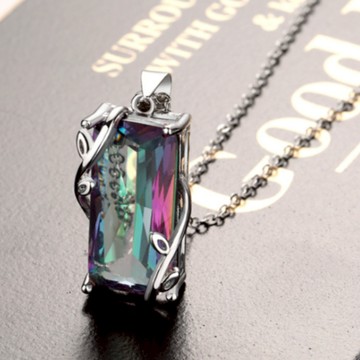 情人節 隔日到貨 北極光 歐若拉 Aurora 10克拉 奧地利水晶 項鍊 鑽石切割 項鏈 N356