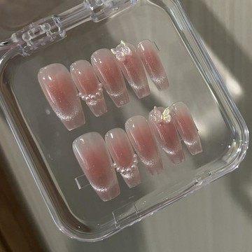 手工穿戴甲 美甲片 穿戴甲 穿戴甲片 腮紅法式貓眼爆閃珍珠極光蝴蝶手工穿戴美甲溫柔日常簡單時尚手工
