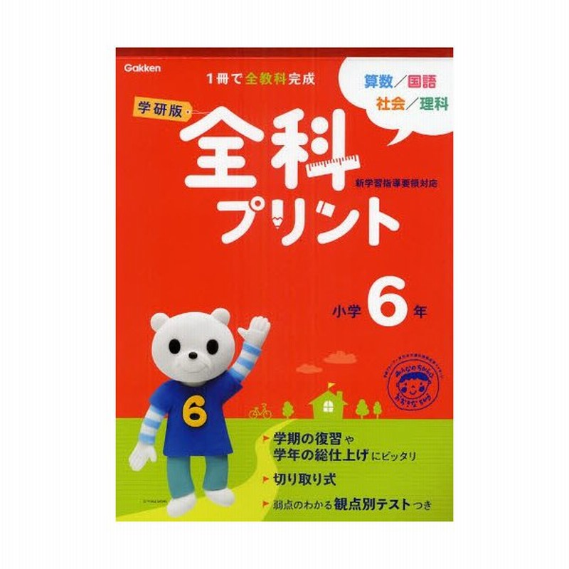 学研版全科プリント 算数 国語 社会 理科 小学6年 通販 Lineポイント最大0 5 Get Lineショッピング