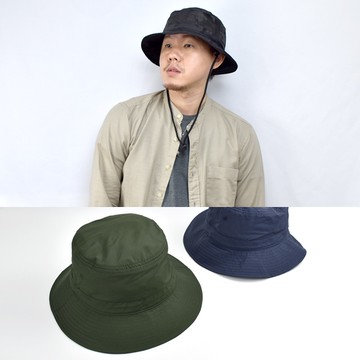 漁夫帽 素面微防潑水抽繩帽子 NHD76