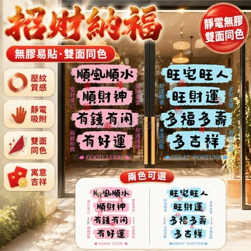 台灣出貨✨ 馬年窗花 玻璃門靜電貼 無膠不傷玻璃 雙面同色設計 噴水安裝 春節入户門裝飾 年輕家庭 店铺经营者