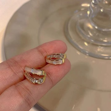 貝殼雙層耳環女 小眾純銀設計 高級感輕奢耳圈 女性耳環