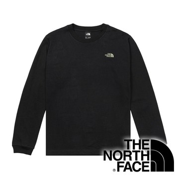 【THE NORTH FACE 美國】男印花圓領長袖上衣『黑』NF0A8JKS 戶外 露營 登山 露營 休閒 運動 時尚 出國 旅遊 長袖 上衣