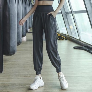 運動夏季寬松速干跑步健身長褲休閑哈倫燈籠褲束腳高腰瑜伽褲子女