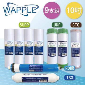 【WAPPLE】10英吋一年份濾心(9支組~RO專用)