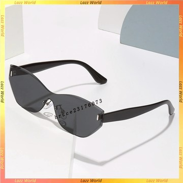 🕶無框墨鏡🕶貓眼墨鏡 不規則無框切邊墨鏡 時尚風 一體式太陽鏡 防紫外綫高級感太陽眼鏡 防曬墨鏡 太陽眼鏡 抗UV 眼鏡