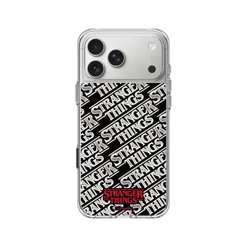 iPhone 17 Pro Max Clear Case（相機按鈕） 透明 - Stranger Things - 黑白 LOGO 款