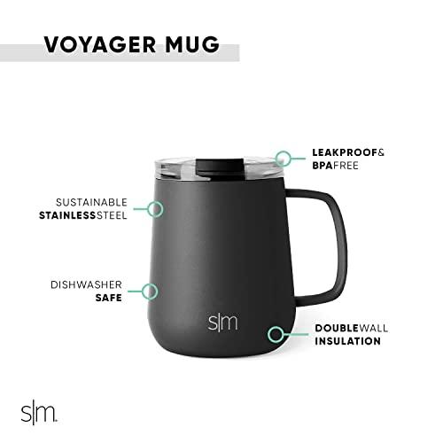 Simple Modern Travel Coffee Mug with Lid and Handle Reusable I 並行輸入品