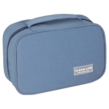 多功能洗漱包-藍色 尼龍材質 重量260克 旅行收納袋 7件組  25.5 x 17 x 9.5 cm