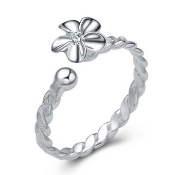 現貨+預購 925純銀戒指銀飾-優雅高貴時尚可愛小花七夕情人節生日禮物女配件73an53【獨家進口】【米蘭精品】