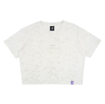 KANGOL 短T 白灰 夜光圖T 短寬版 短袖 女 6522100600