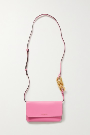 JW Anderson - Chain-links Leather Shoulder Bag - Pink - one size