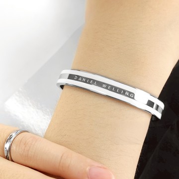 DW Daniel Wellington / DW00400006 / CLASSIC BRACELET 永恆經典 簡約時尚 白琺瑯 不鏽鋼手環 銀色 16.6cm