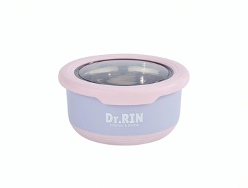 Dr. RIN 不鏽鋼雙層隔熱碗  紫色 730ml  1個