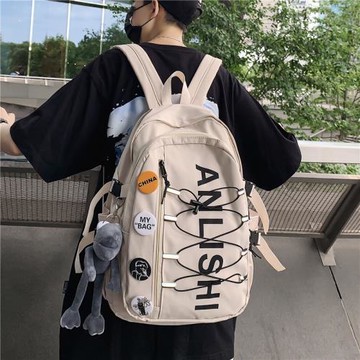 韓版ulzzang原宿街頭潮酷大容量書包男初高中大學生背包雙肩包女