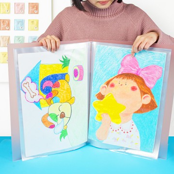 小學生寶寶幼兒園獎狀收集冊證書手幅收納冊活頁文件夾a3收藏夾手帳貼紙收納本 學生用大號資料冊60頁裝畫冊