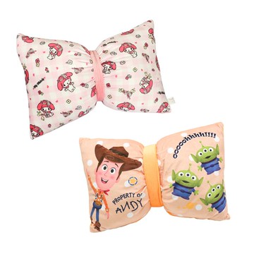 【Sanrio 三麗鷗】雙行蝴蝶結靠枕 （買一送一）-美樂蒂＋玩具總動員 （42*27cm）_廠商直送
