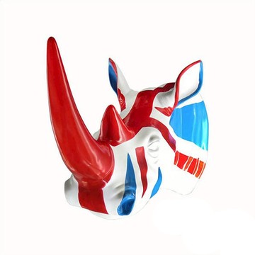 翻模動物壁掛 犀牛頭 英倫 英國國旗 圖騰掛飾 HA008